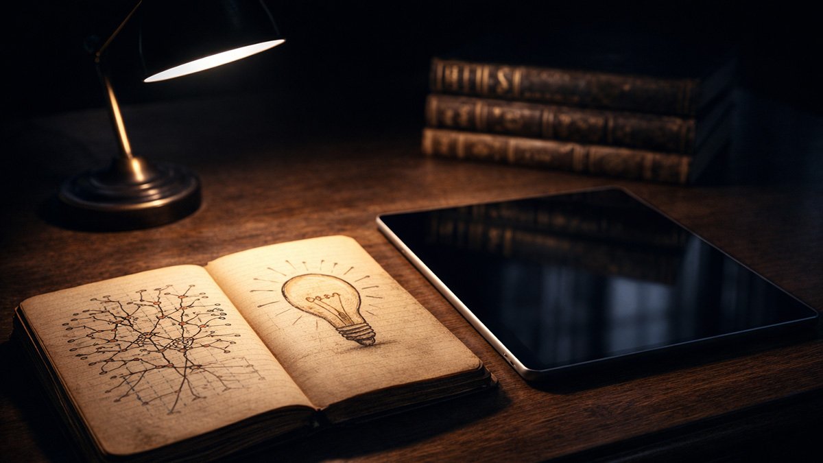 A minimalist workspace illustrating how to learn anything fast through deep focus and science-based techniques.