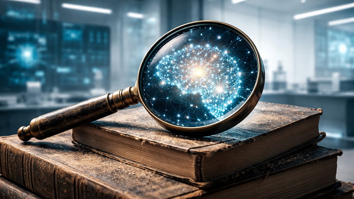 A digital visualization of the Future of Search Engines shifting from links to AI answers.