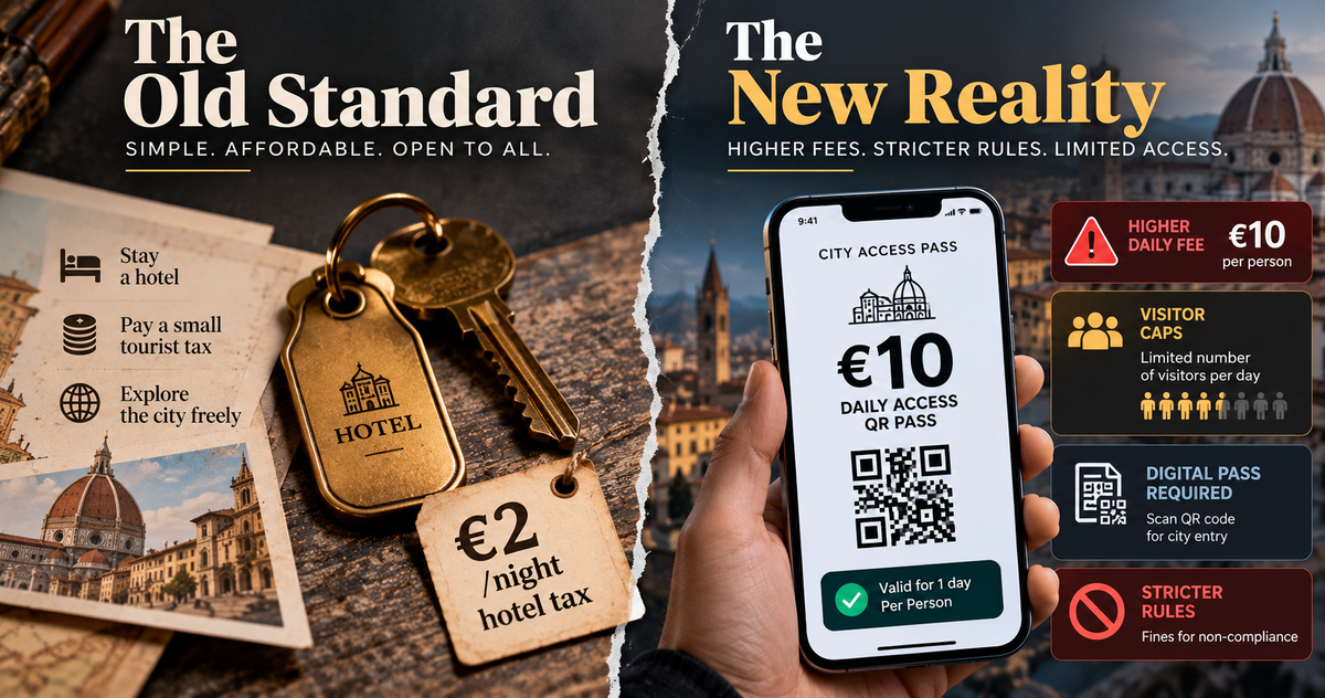 An Image showing old and new tourist taxes and rates