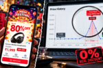 Price history graph revealing artificial discounts during online shopping festival sales.